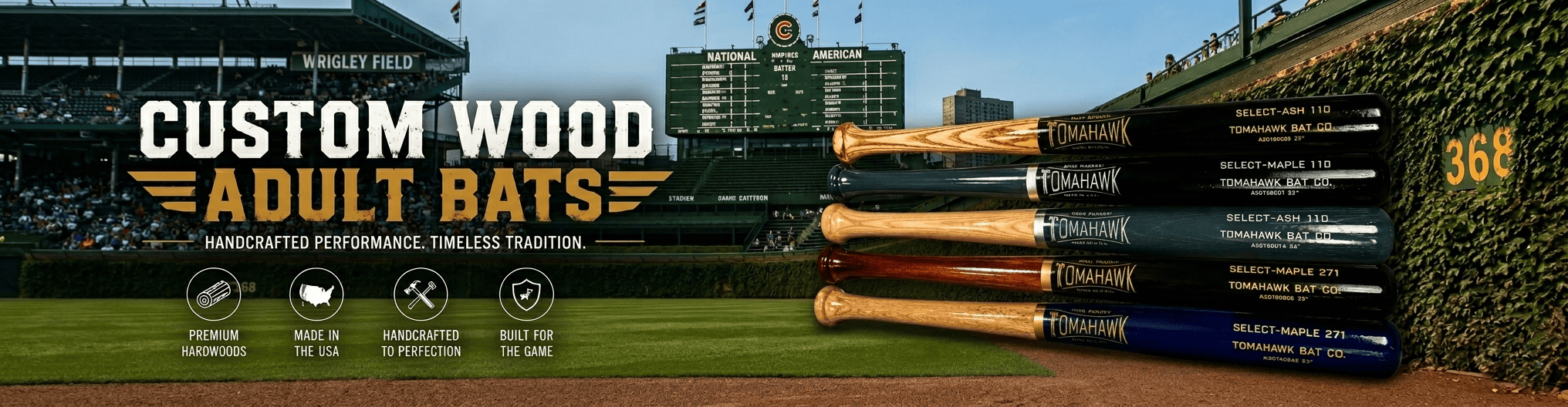Custom Wood Adult Bats
