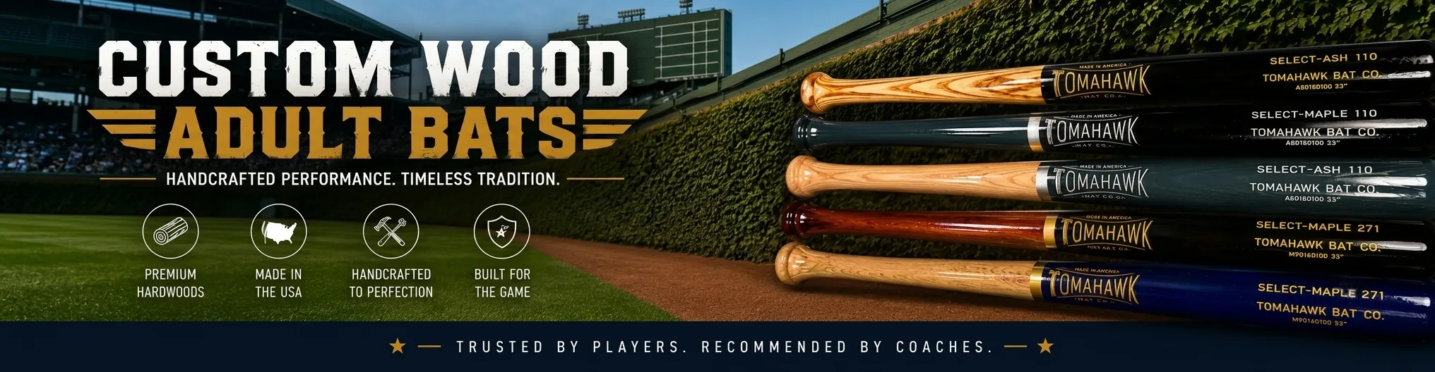 Custom Wood Adult Bats